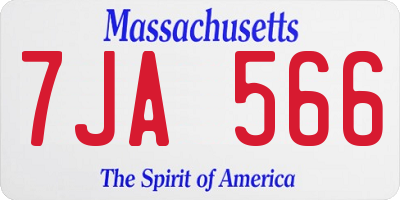 MA license plate 7JA566