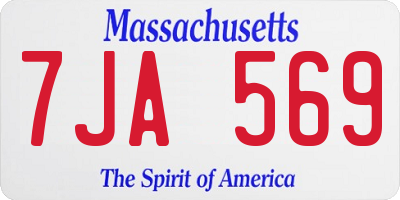 MA license plate 7JA569