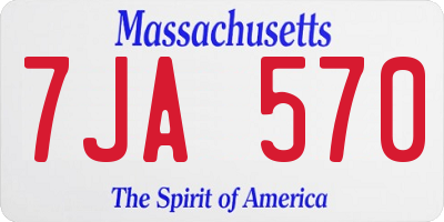 MA license plate 7JA570
