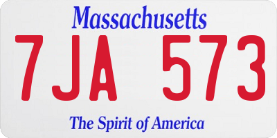 MA license plate 7JA573