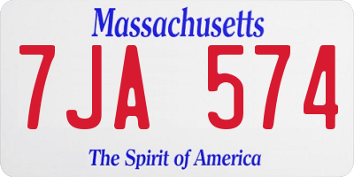 MA license plate 7JA574