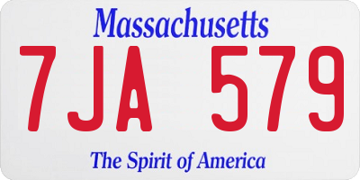 MA license plate 7JA579