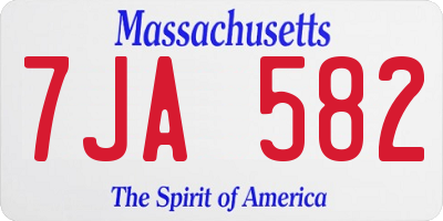 MA license plate 7JA582