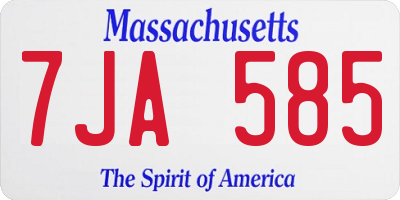 MA license plate 7JA585
