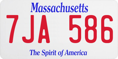MA license plate 7JA586