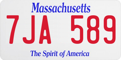 MA license plate 7JA589