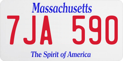 MA license plate 7JA590
