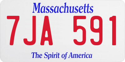 MA license plate 7JA591