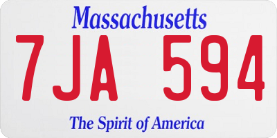 MA license plate 7JA594