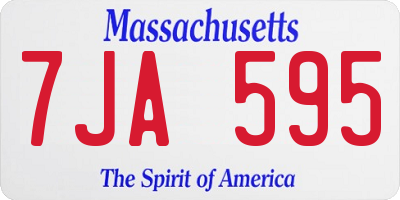 MA license plate 7JA595