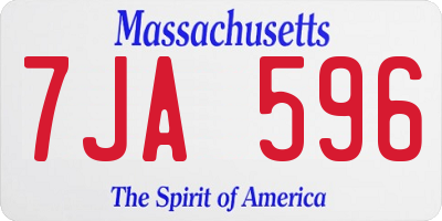 MA license plate 7JA596