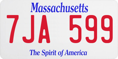 MA license plate 7JA599