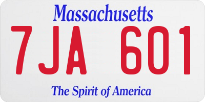 MA license plate 7JA601