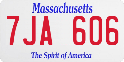 MA license plate 7JA606