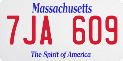 MA license plate 7JA609