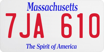 MA license plate 7JA610