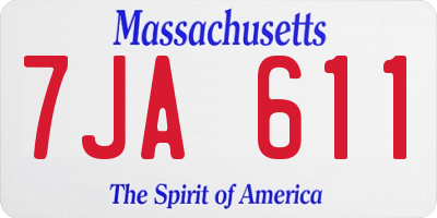 MA license plate 7JA611