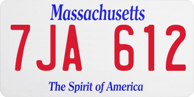 MA license plate 7JA612