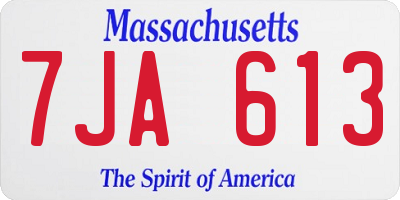 MA license plate 7JA613