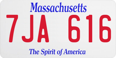 MA license plate 7JA616
