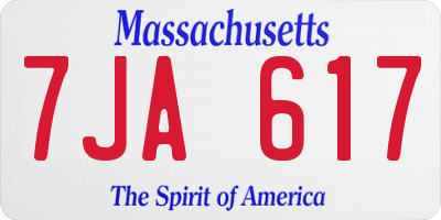 MA license plate 7JA617