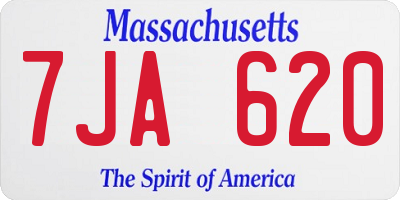 MA license plate 7JA620