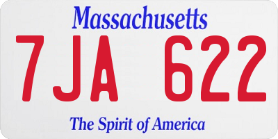 MA license plate 7JA622