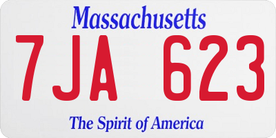 MA license plate 7JA623