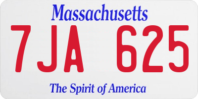 MA license plate 7JA625