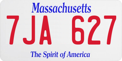 MA license plate 7JA627