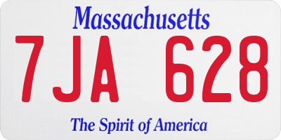 MA license plate 7JA628