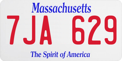 MA license plate 7JA629