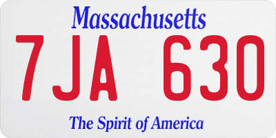 MA license plate 7JA630
