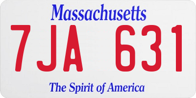MA license plate 7JA631