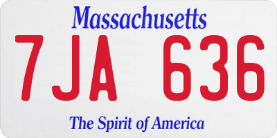 MA license plate 7JA636