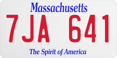 MA license plate 7JA641
