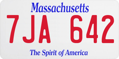 MA license plate 7JA642