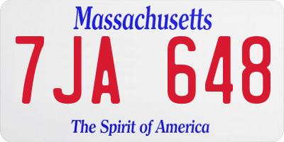MA license plate 7JA648