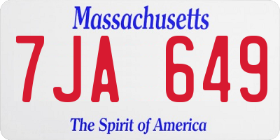 MA license plate 7JA649