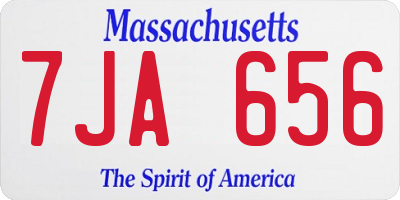 MA license plate 7JA656
