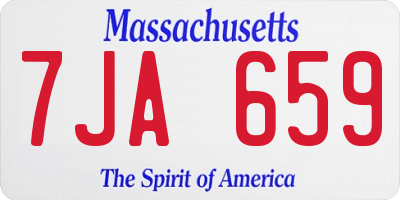 MA license plate 7JA659