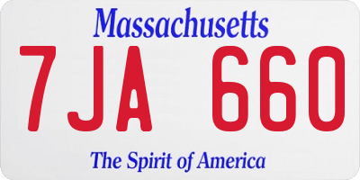 MA license plate 7JA660