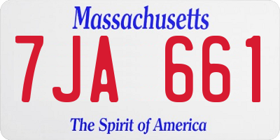 MA license plate 7JA661