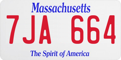 MA license plate 7JA664