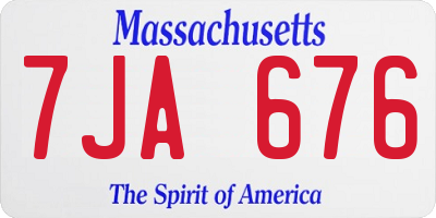 MA license plate 7JA676