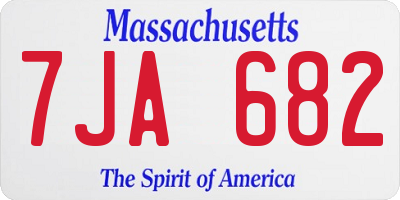 MA license plate 7JA682
