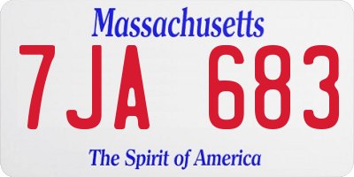 MA license plate 7JA683