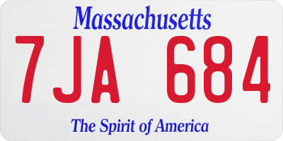 MA license plate 7JA684