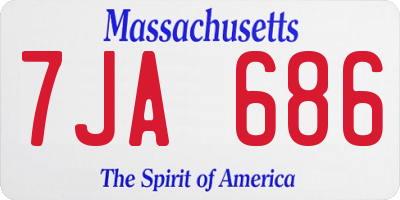 MA license plate 7JA686