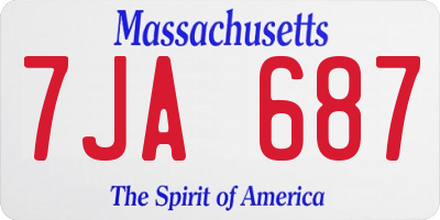 MA license plate 7JA687